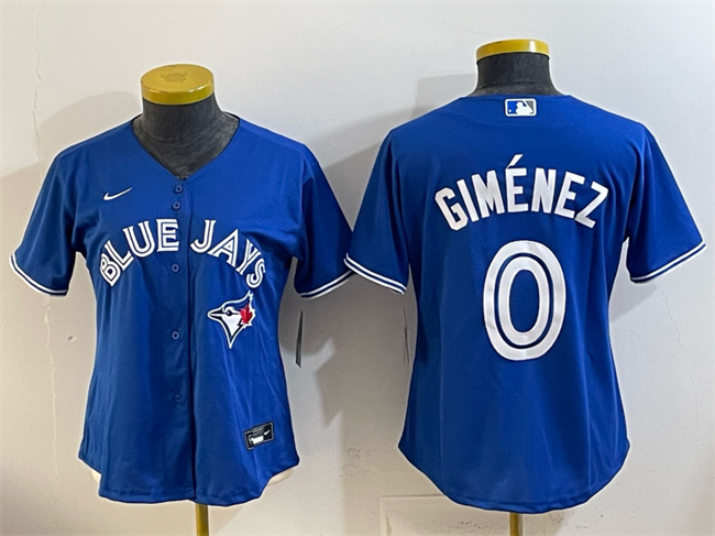 Women's Toronto Blue Jays #0 Andres Gimenez Blue Cool Base Stitched Baseball Jersey(Run Small)