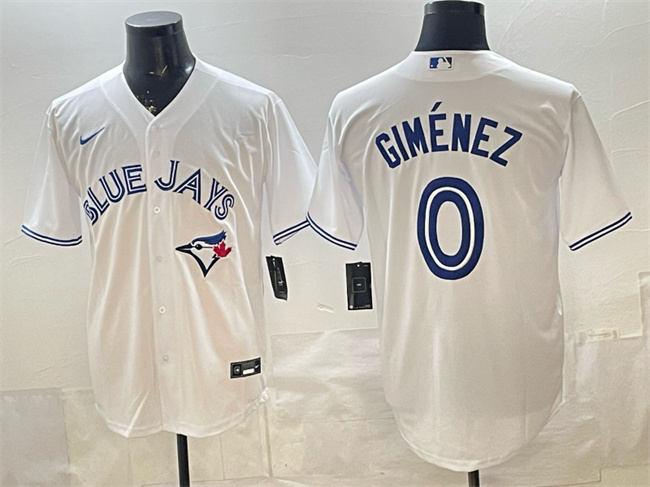 Men's Toronto Blue Jays #0 Andres Gimenez White 2025 Cool Base Stitched Baseball Jersey