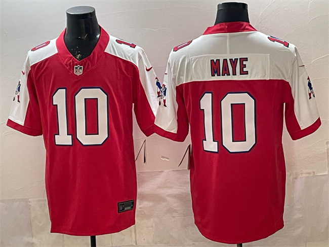 Youth New England Patriots #10 Drake Maye Red Alternate F.U.S.E. Throwback Vapor Limited Stitched Football Jersey