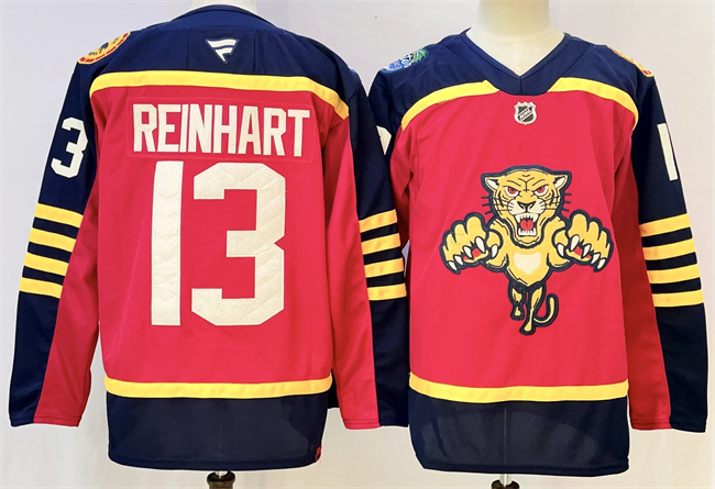 Men's Florida Panthers #13 Sam Reinhart Red 2026 Winter Classic Stitched Hockey Jersey