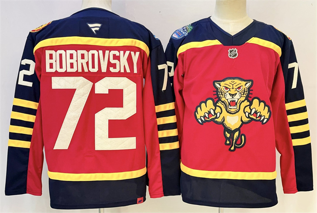 Men's Florida Panthers #72 Sergei Bobrovsky Red 2026 Winter Classic Stitched Hockey Jersey