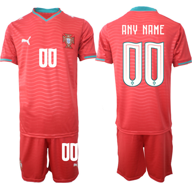 Men's Portugal Team Custom Red 2026 World Cup Home Soccer Jersey Suit