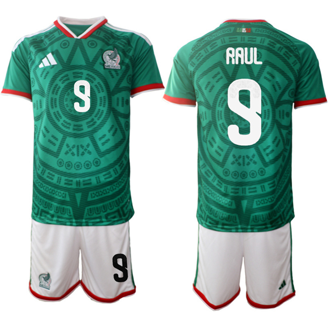 Men's Mexico #9 Raúl Jiménez Green 2026 World Cup Home Soccer Jersey Suit