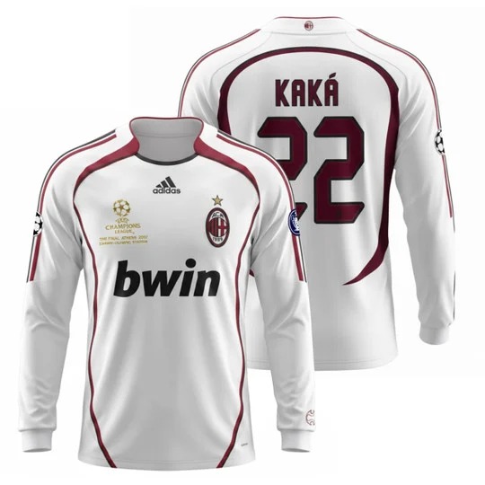 Men's AC Milan #22 Kaka 2006-07 UEFA Champions League Final Away Sublimated Jersey