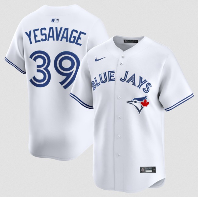 Men's Toronto Blue Jays #39 Trey Yesavage White 2026 Home Limited Stitched Baseball Jersey