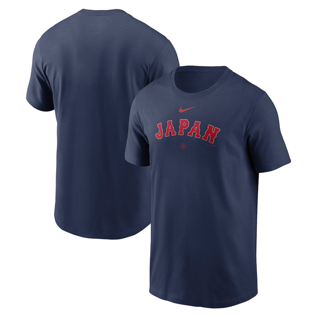 Men's Japan Baseball Navy 2026 World Baseball Classic Wordmark T-Shirt