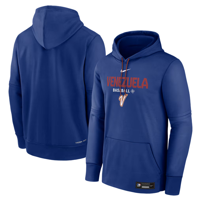 Men's Venezuela Baseball Royal 2026 World Baseball Classic Collection Dri-FIT Long Sleeve Hoodie