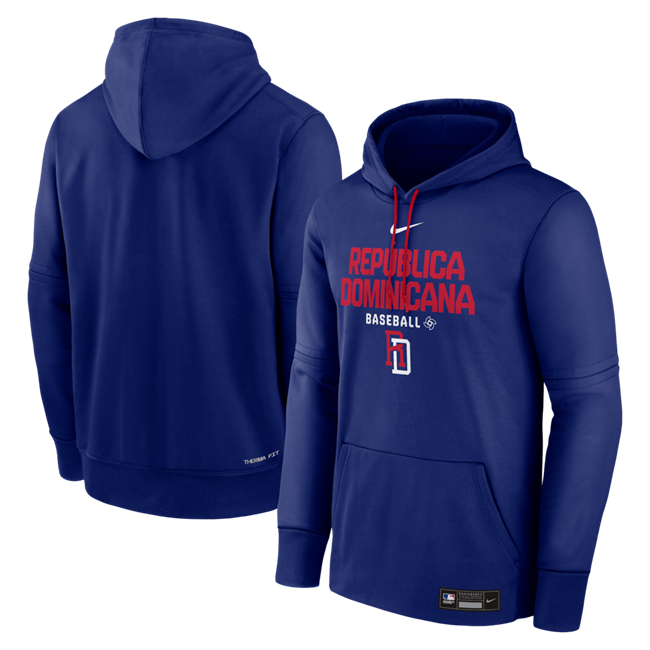 Men's Dominican Republic Baseball Royal 2026 World Baseball Classic Collection Dri-FIT Long Sleeve Hoodie