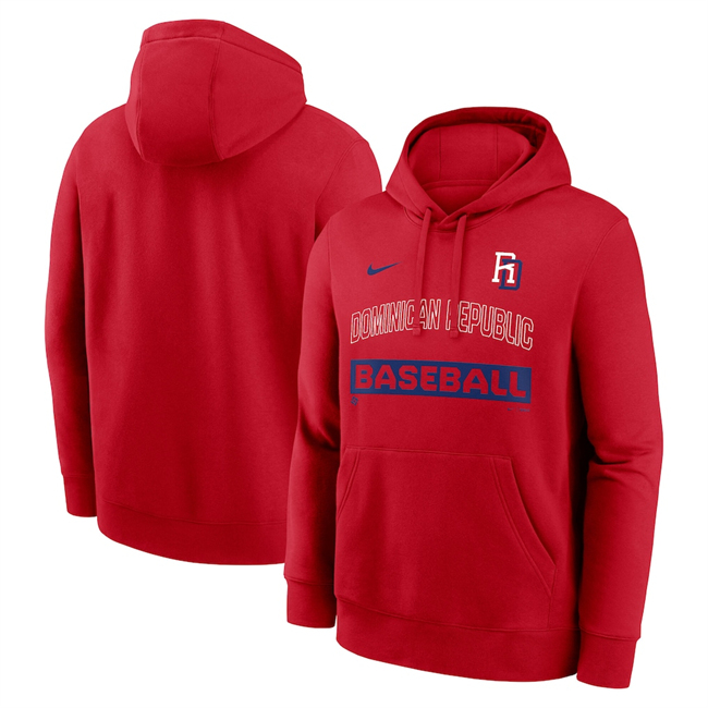 Men's Dominican Baseball Red 2026 World Baseball Classic Collection Dri-FIT Long Sleeve Hoodie