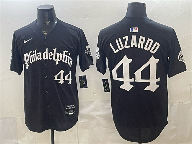 Men's Philadelphia Phillies #44 Jesus Luzardo Black Gothic Vapor Limited Stitched Jersey