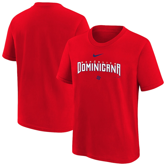 Men's Dominican Republic Baseball Red 2026 World Baseball Classic Country T-Shirt