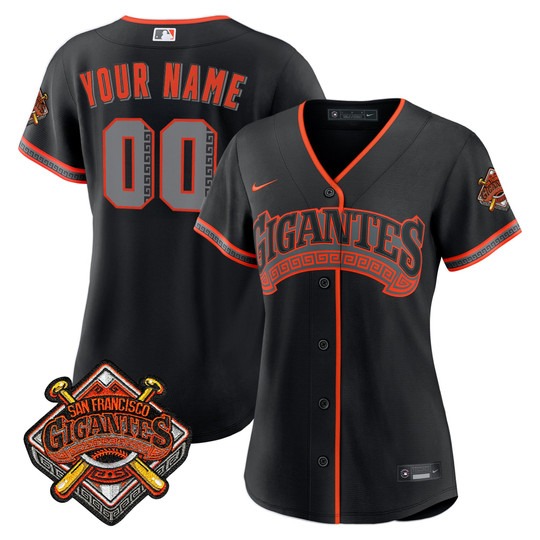 Women's San Francisco Giants Active Player Custom Black 2026 Alternate Stadium Stitched Baseball Jersey