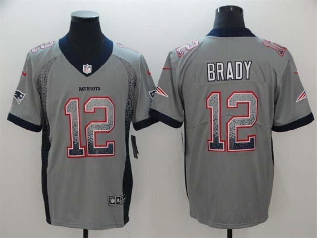 Men's New England Patriots #12 Tom Brady Grey 2018 Drift Fashion Color Rush Limited Stitched Jersey