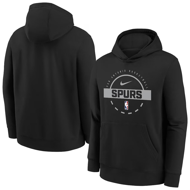 Men's San Antonio Spurs Black 2025-26 Practice Club Pullover Hoodie