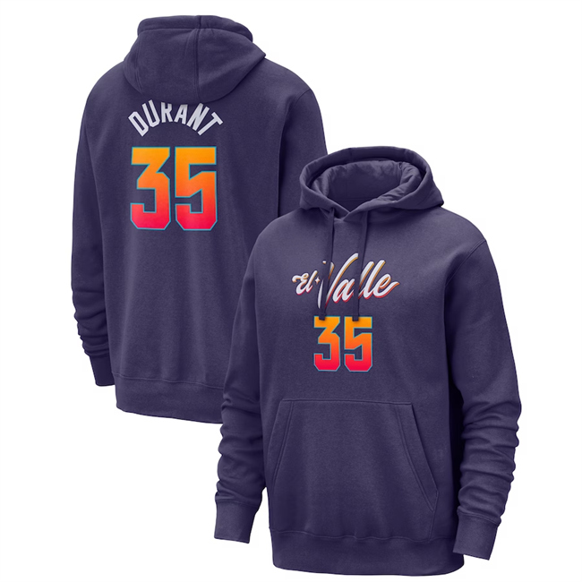 Men's Phoenix Suns #35 Kevin Durant Purple 2024-25 City Edition Pullover Hoodie