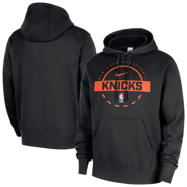 Men's New York Knicks Black 2025-26 Practice Club Pullover Hoodie