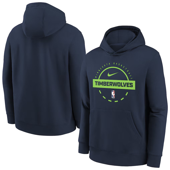 Men's Minnesota Timberwolves Navy 2025-26 Practice Club Pullover Hoodies