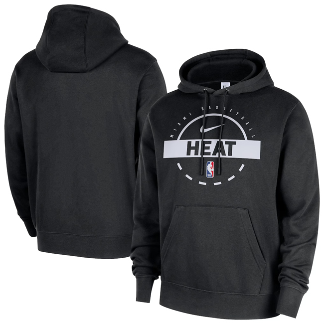 Men's Miami Heat Black 2025-26 Practice Club Pullover Hoodie