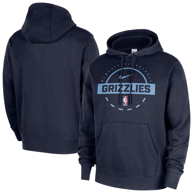 Men's Memphis Grizzlies Navy 2025-26 Practice Club Pullover Hoodie