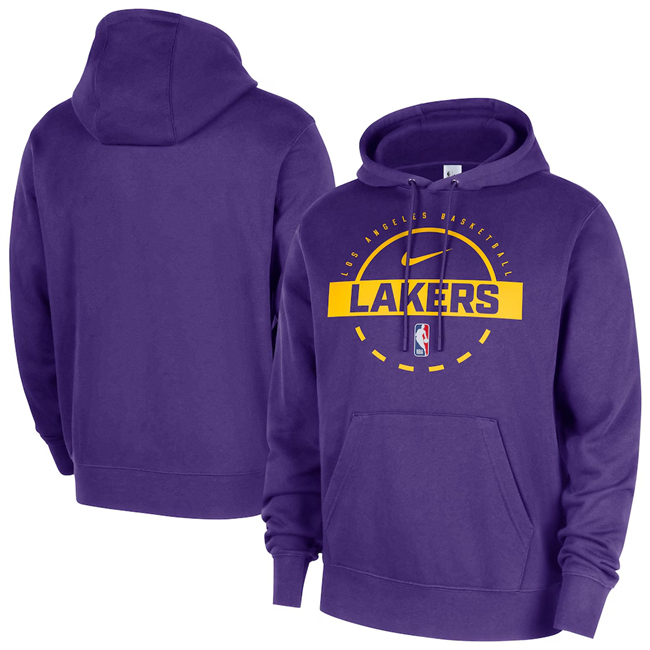 Men's Los Angeles Lakers Purple 2025-26 Practice Club Pullover Hoodie