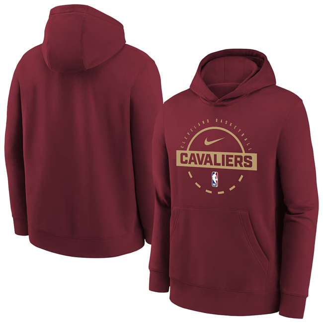 Men's Cleveland Cavaliers Wine 2025-26 Practice Club Pullover Hoodie