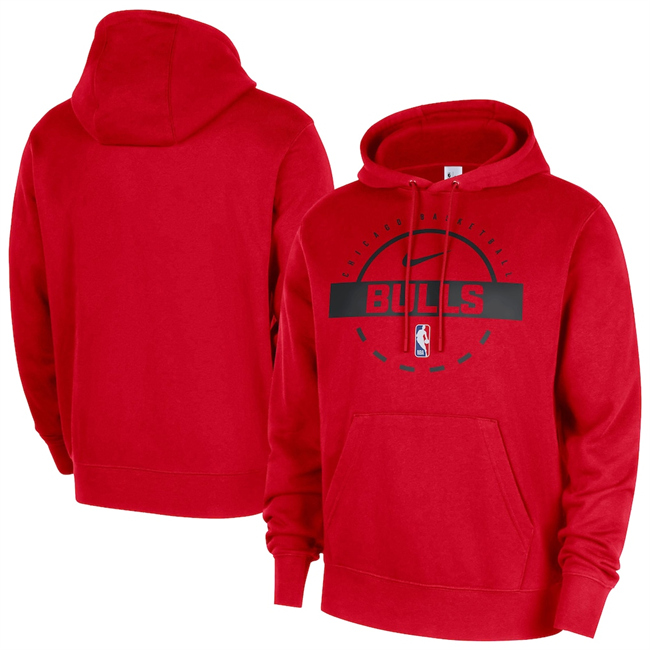 Men's Chicago Bulls Red 2025-26 Practice Club Pullover Hoodies