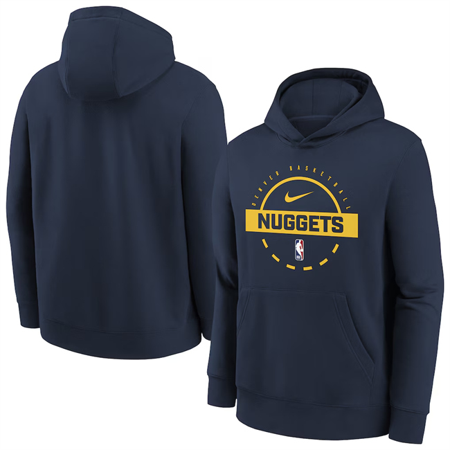 Men's Denver Nuggets Navy 2025-26 Practice Club Pullover Hoodie