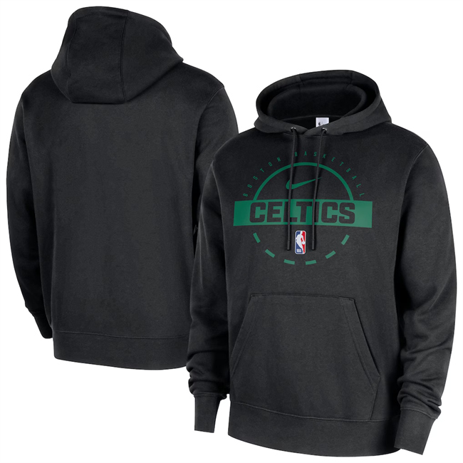 Men's Boston Celtics Black 2025-26 Practice Club Pullover Hoodie