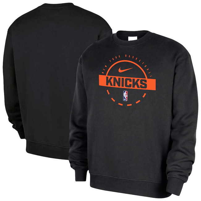 Men's New York Knicks Black 2025-26 Practice Club Sweatshirt