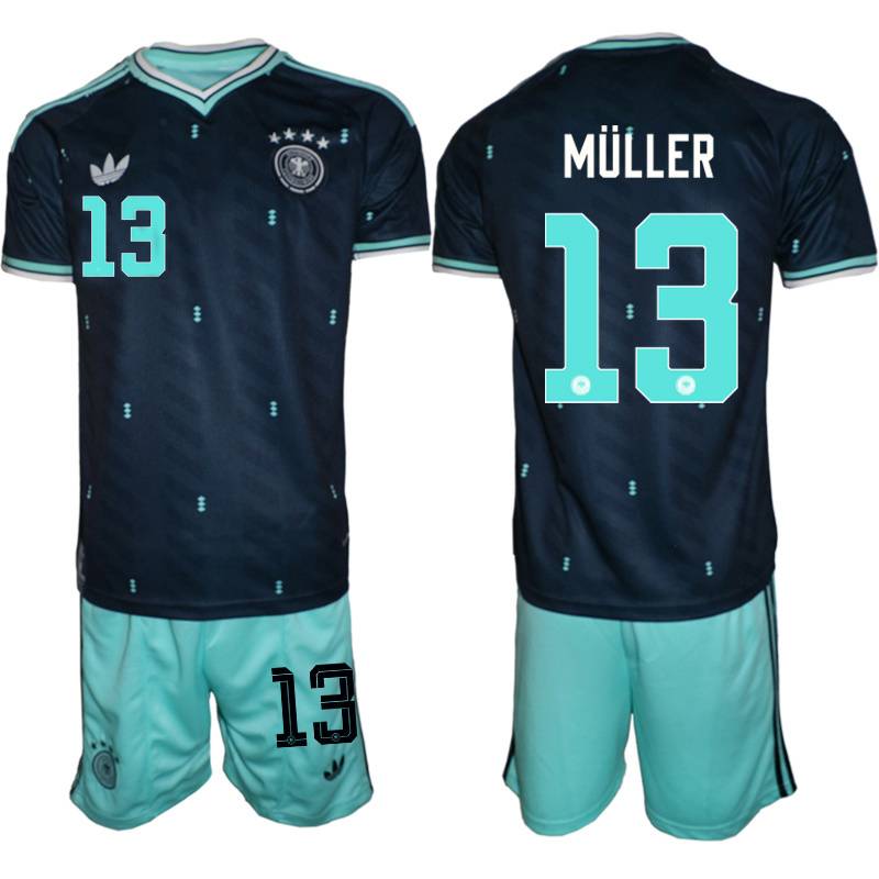 Men's Germany #13 Thomas Muller Navy 2026 Away Soccer Jersey Suit