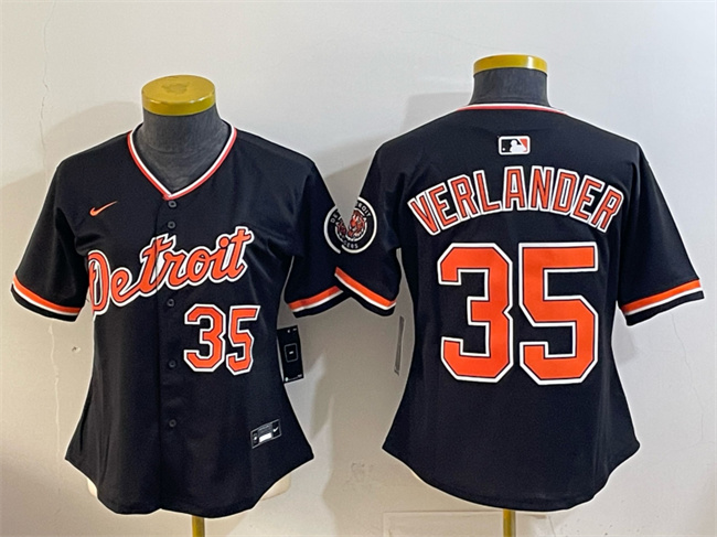 Youth Detroit Tigers #35 Justin Verlander Black 2026 Alternate Vapor Premier Limited Stitched Baseball Jersey