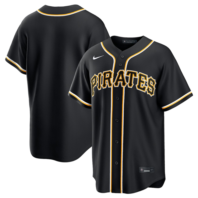 Men's Pittsburgh Pirates Blank 2026 Fashion Replica Black Out Stitched Baseball Jersey