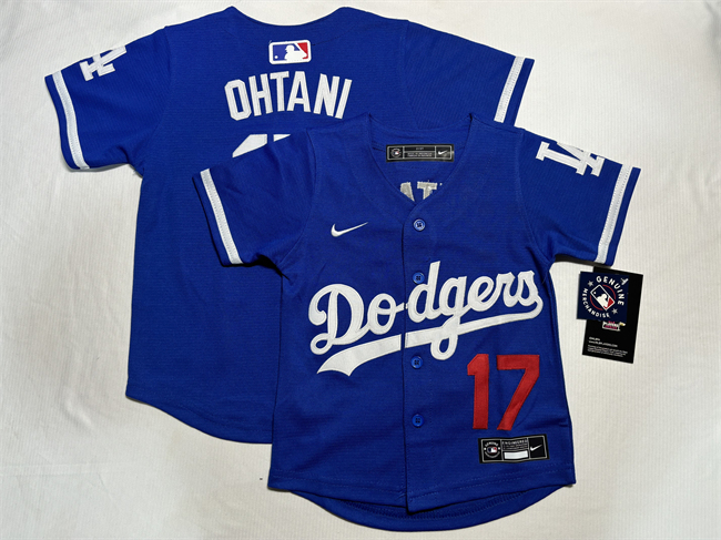 Toddler Los Angeles Dodgers #17 Shohei Ohtani Royal  Stitched Baseball Jersey