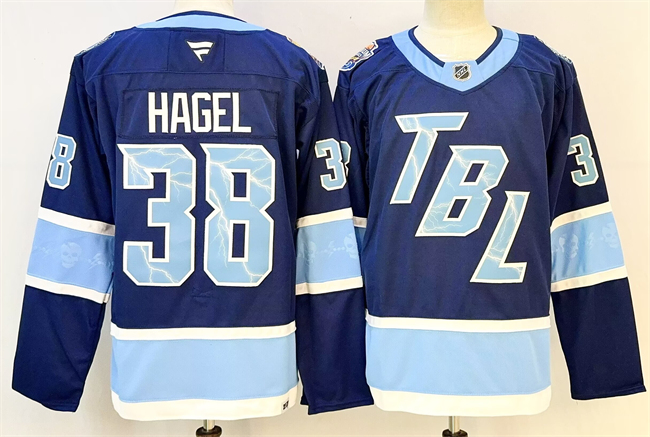 Men's Tampa Bay Lightning #38 Brandon Hagel Blue 2026 Stadium Series Stitched Jersey