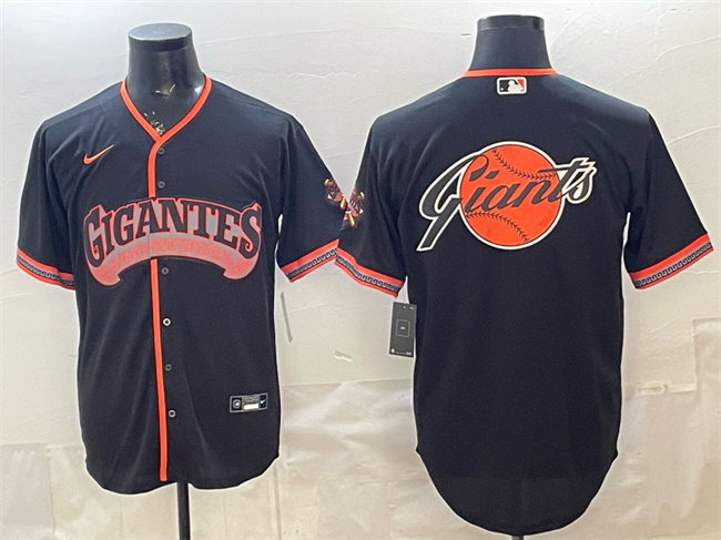 Men's San Francisco Giants Team Big Logo Black 2026 Alternate Stadium Stitched Baseball Jerseys