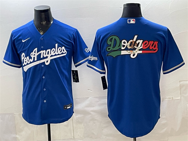 Men's Los Angeles Dodgers Team Big Logo Royal Alternate Stadium Stitched MLB Baseball Jersey