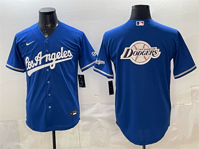 Men's Los Angeles Dodgers Team Big Logo Royal Alternate Stadium Stitched MLB Baseball Jerseys