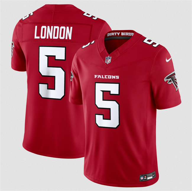 Men's Atlanta Falcons #5 Drake London Red 2026 New F.U.S.E. Vapor Untouchable Limited Stitched Football Jersey