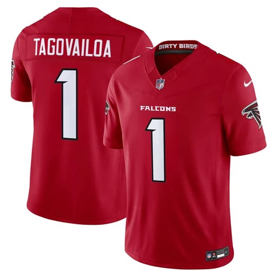 Men's Atlanta Falcons #1 Tua Tagovailoa Red 2026 New F.U.S.E. Vapor Untouchable Limited Stitched Football Jersey
