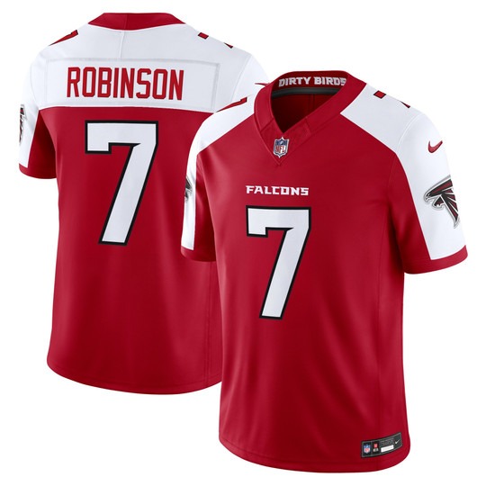 Men's Atlanta Falcons #7 Bijan Robinson Red White 2026 New F.U.S.E. Vapor Untouchable Limited Stitched Football Jersey