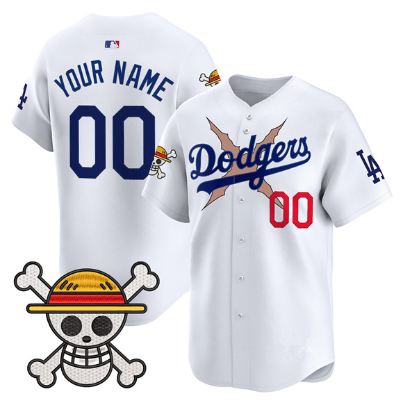 Men's Los Angeles Dodgers Active Player Custom White x One Piece 2025 Vapor Premier Limited Stitched Baseball Jersey