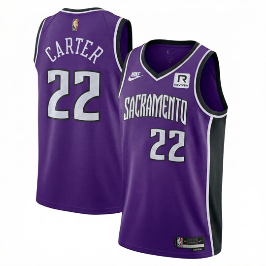 Men's Sacramento Kings #22 Devin Carter Purple 2026 Stitched Jersey
