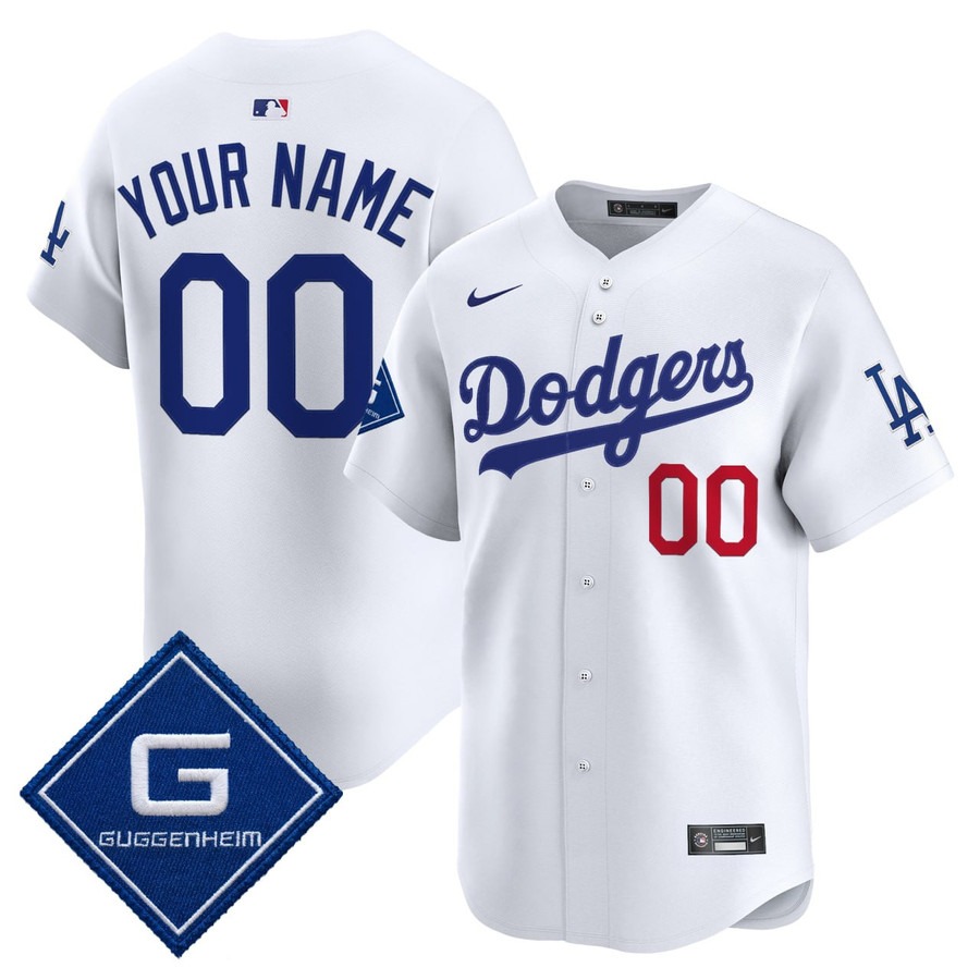 Los Angeles Dodgers Custom White Stitched Baseball Jersey Style 3