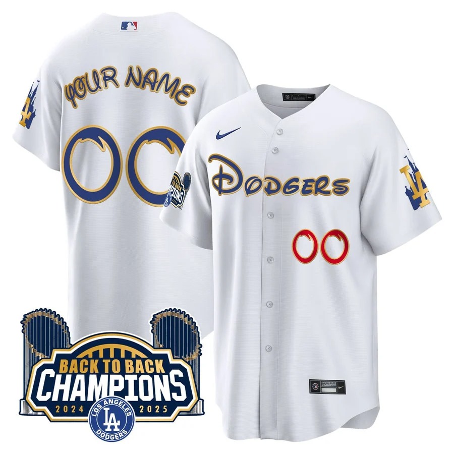 Los Angeles Dodgers Custom White Stitched Baseball Jersey Style 1