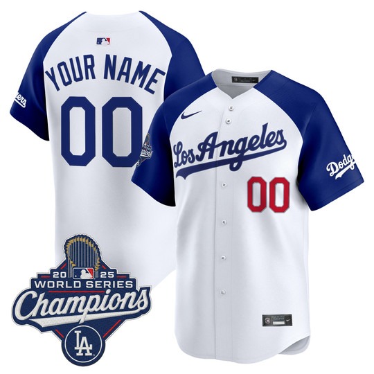 Los Angeles Dodgers Custom White Royal Alternate 2026 Vapor Premier Limited World Series Champions Edition Stitched Jersey