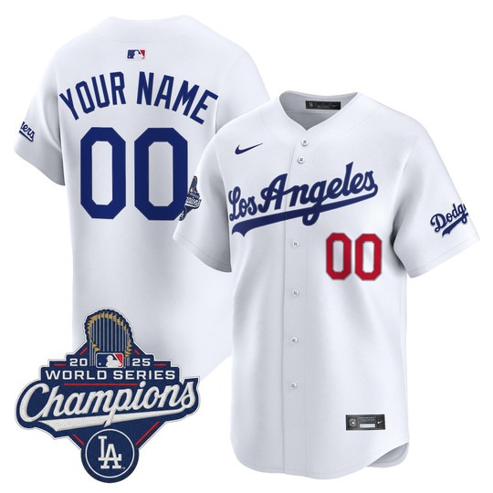 Los Angeles Dodgers Custom White 2026 Vapor Premier Limited World Series Champions Edition Stitched Jersey