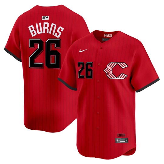 Men's Cincinnati Reds #26 Chase Burns Red 2026 City Connect Limited Stitched Baseball Jersey