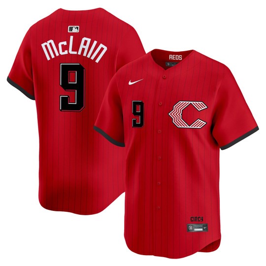 Men's Cincinnati Reds #9 Matt McLain Red 2026 City Connect Limited Stitched Baseball Jersey