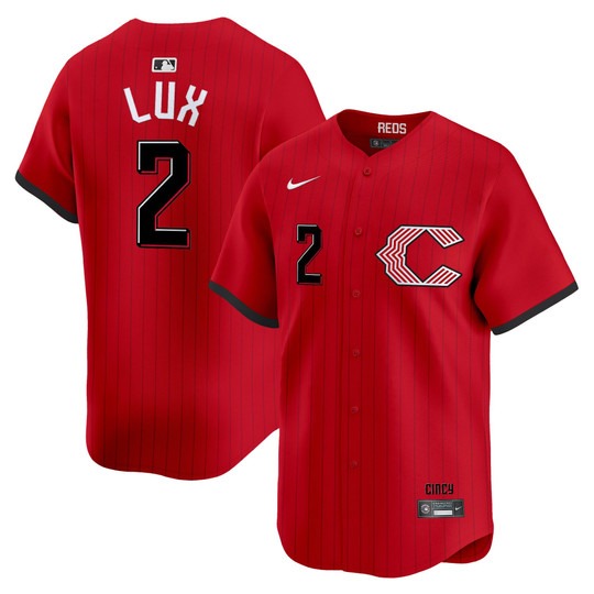 Men's Cincinnati Reds #2 Gavin Lux Red 2026 City Connect Limited Stitched Baseball Jersey