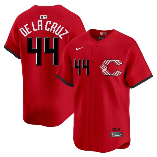 Men's Cincinnati Reds #44 Elly De La Cruz Red 2026 City Connect Limited Stitched Baseball Jersey